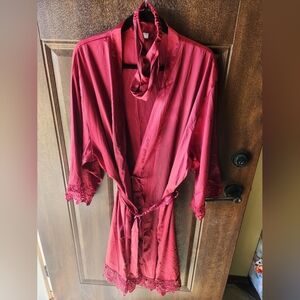 Plus size satin dressing gown